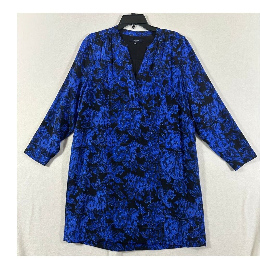 Madewell 100% Silk Long Sleeve Shift Dress